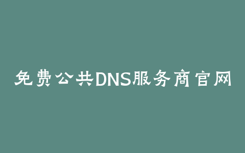 免费公共DNS服务商官网