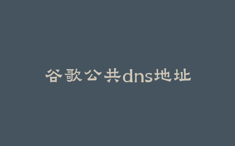 谷歌公共dns地址