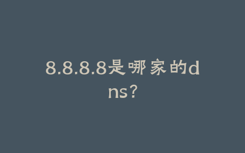 8.8.8.8是哪家的dns？