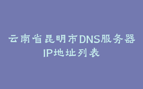 云南省临沧市dns服务器IP地址列表